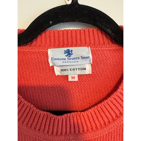 English Sports Shop Bermuda Crewneck Sweater M Cotton Crest Preppy Academia - Picture 3 of 8